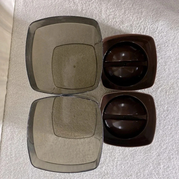 Vintage  Brown Transparent Plastic Canister Set - Picture 8 of 11